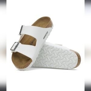 Birkenstock White Arizona Adjustable Double Strap Sandals Women's Size 39 8-8.5